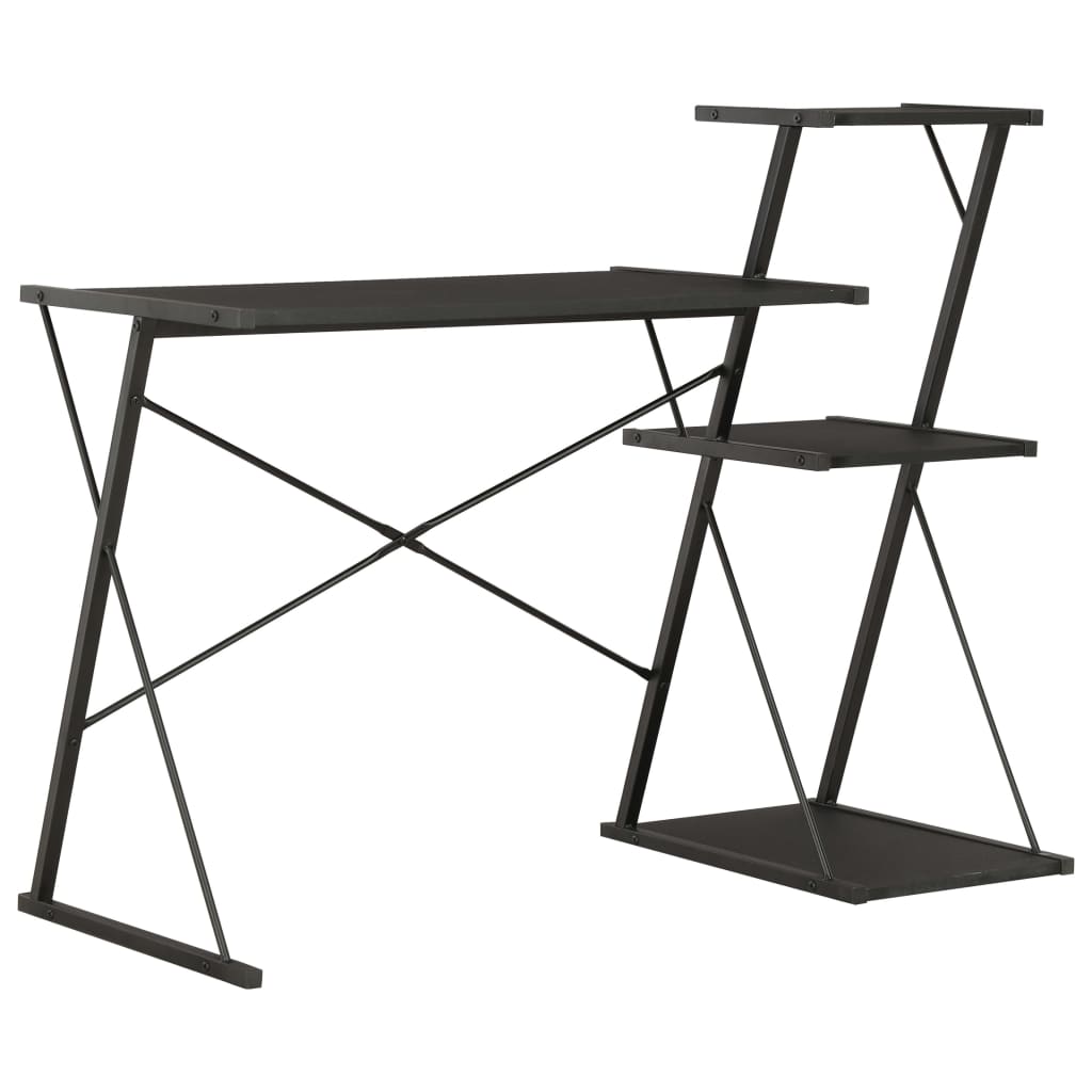 Desk With Shelf Black 116x50x93 Cm 2