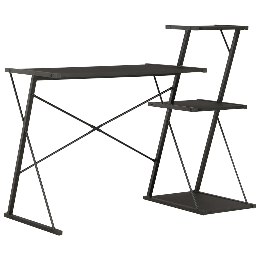 Desk With Shelf Black 116x50x93 Cm 1 Desk With Shelf Black 116x50x93 Cm