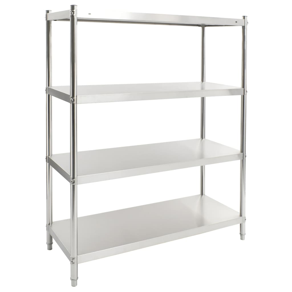 4-tier Kitchen Shelf 120x50x155 Cm Stainless Steel 1 4-tier Kitchen Shelf 120x50x155 Cm Stainless Steel