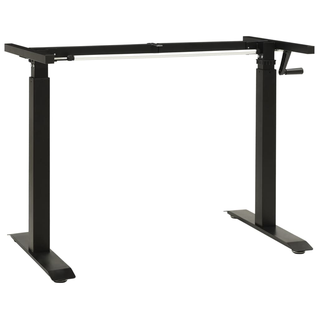 Manual Height Adjustable Standing Desk Frame Hand Crank Black 1