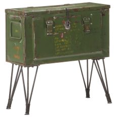 Storage Trunk Military Style 68x24x66 Cm Iron