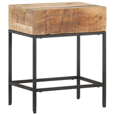 Side Table 40x30x50 Cm Solid Rough Mango Wood 1