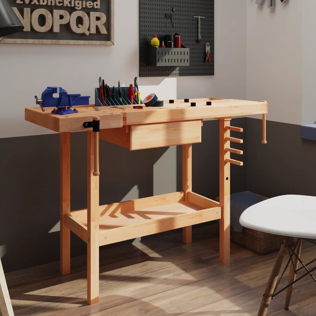 Carpentry Workbench With Drawer And 2 Vices Hardwood 1 Carpentry Workbench With Drawer And 2 Vices Hardwood