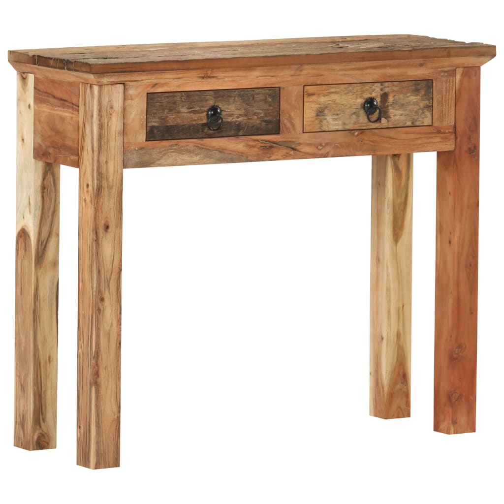 Console Table 90.5x30x75cm Solid Acacia Wood And Reclaimed Wood 2