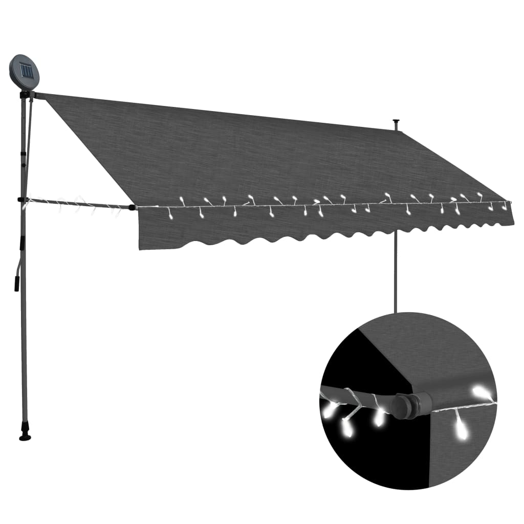 Manual Retractable Awning With Led 400 Cm Anthracite 1