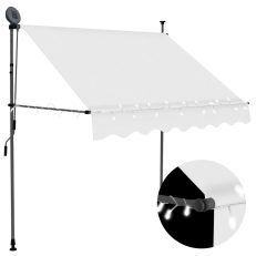 Manual Retractable Awning With Led 200 Cm Cream