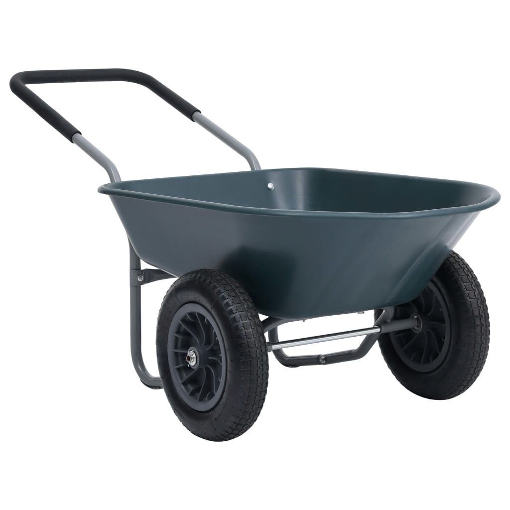 Wheelbarrow Green And Grey 140x63x65 Cm 78 L 100 Kg 1 Wheelbarrow Green And Grey 140x63x65 Cm 78 L 100 Kg