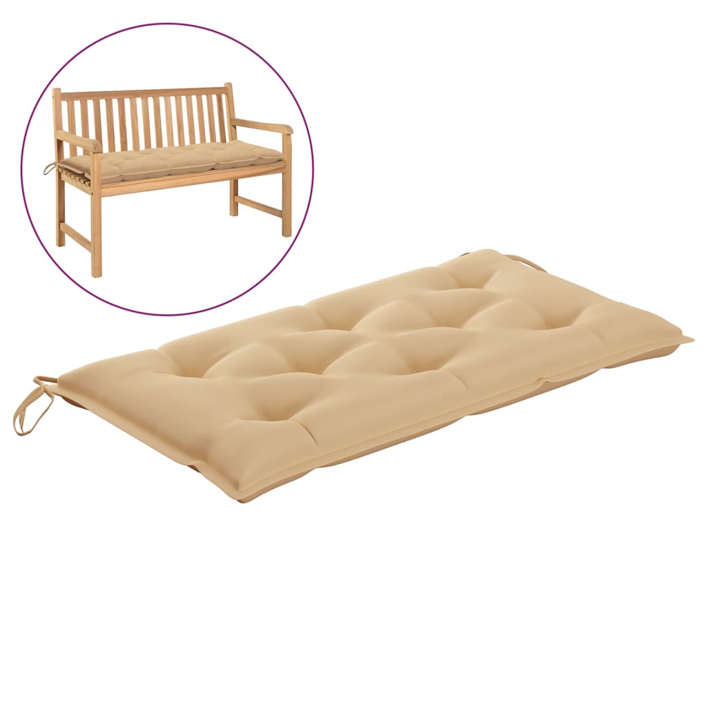 Garden Bench Cushion Beige 100x50x7 Cm Fabric 1 Garden Bench Cushion Beige 100x50x7 Cm Fabric