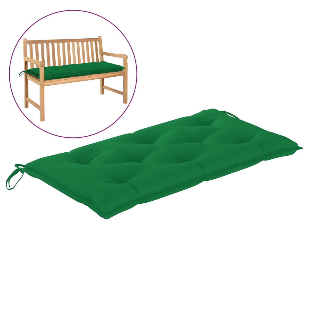 Garden Bench Cushion Green 100x50x7 Cm Fabric 1