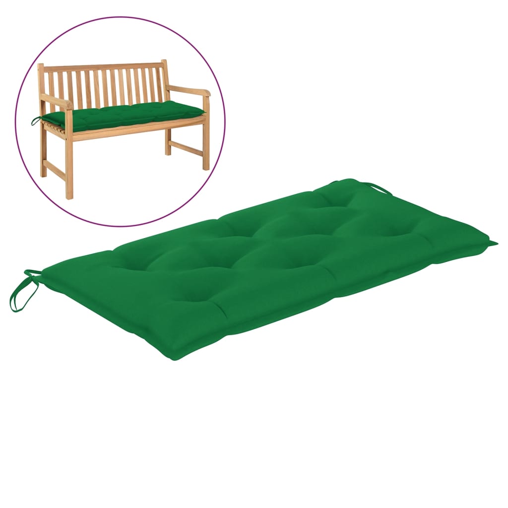 Garden Bench Cushion Green 100x50x7 Cm Fabric Dr Techlove