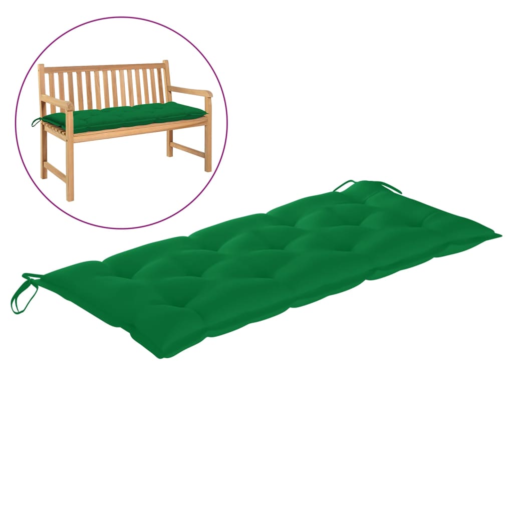 Garden Bench Cushion Green 120x50x7 Cm Fabric 1