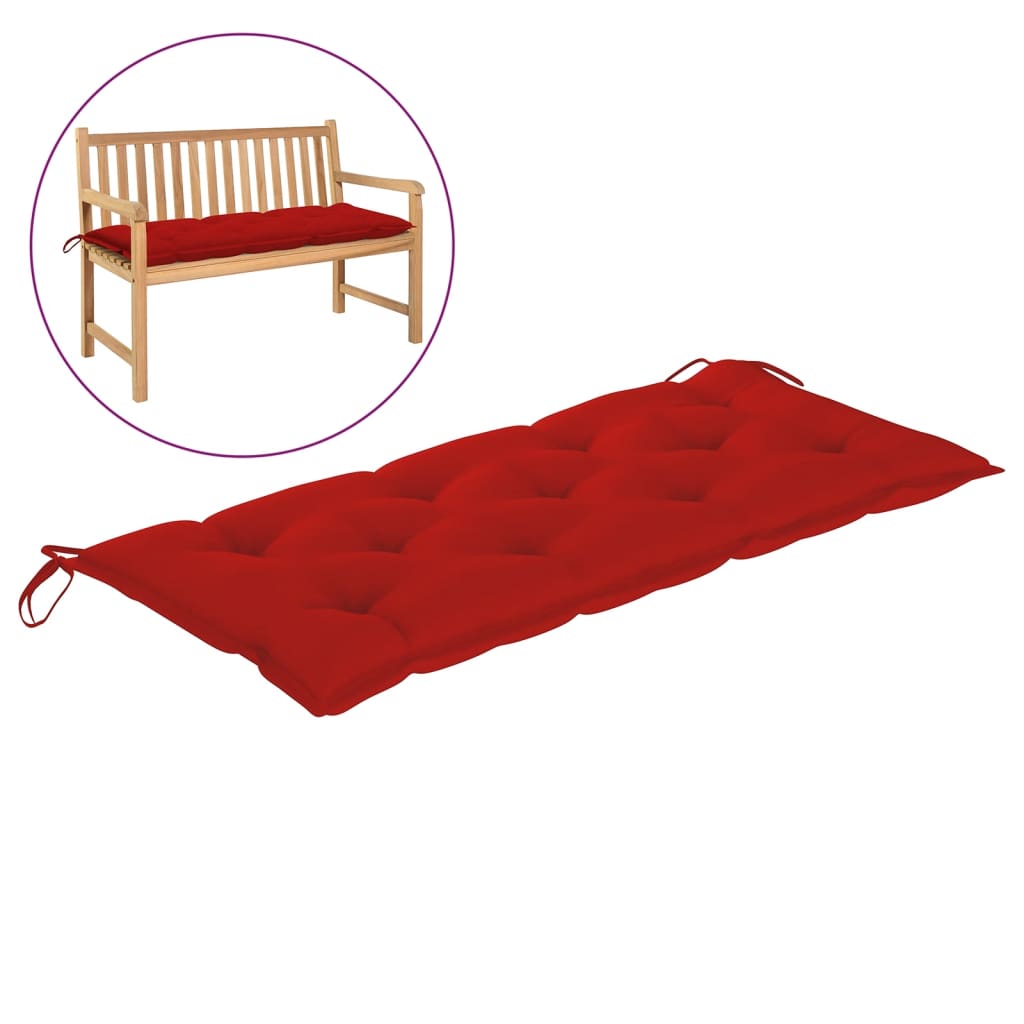 Garden Bench Cushion Red 120x50x7 Cm Fabric 1
