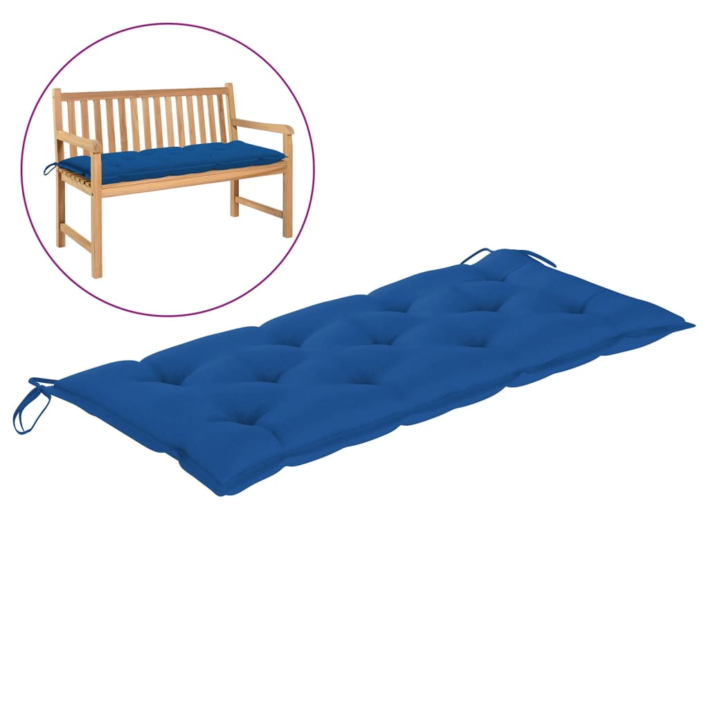 Garden Bench Cushion Blue 120x50x7 Cm Fabric 2
