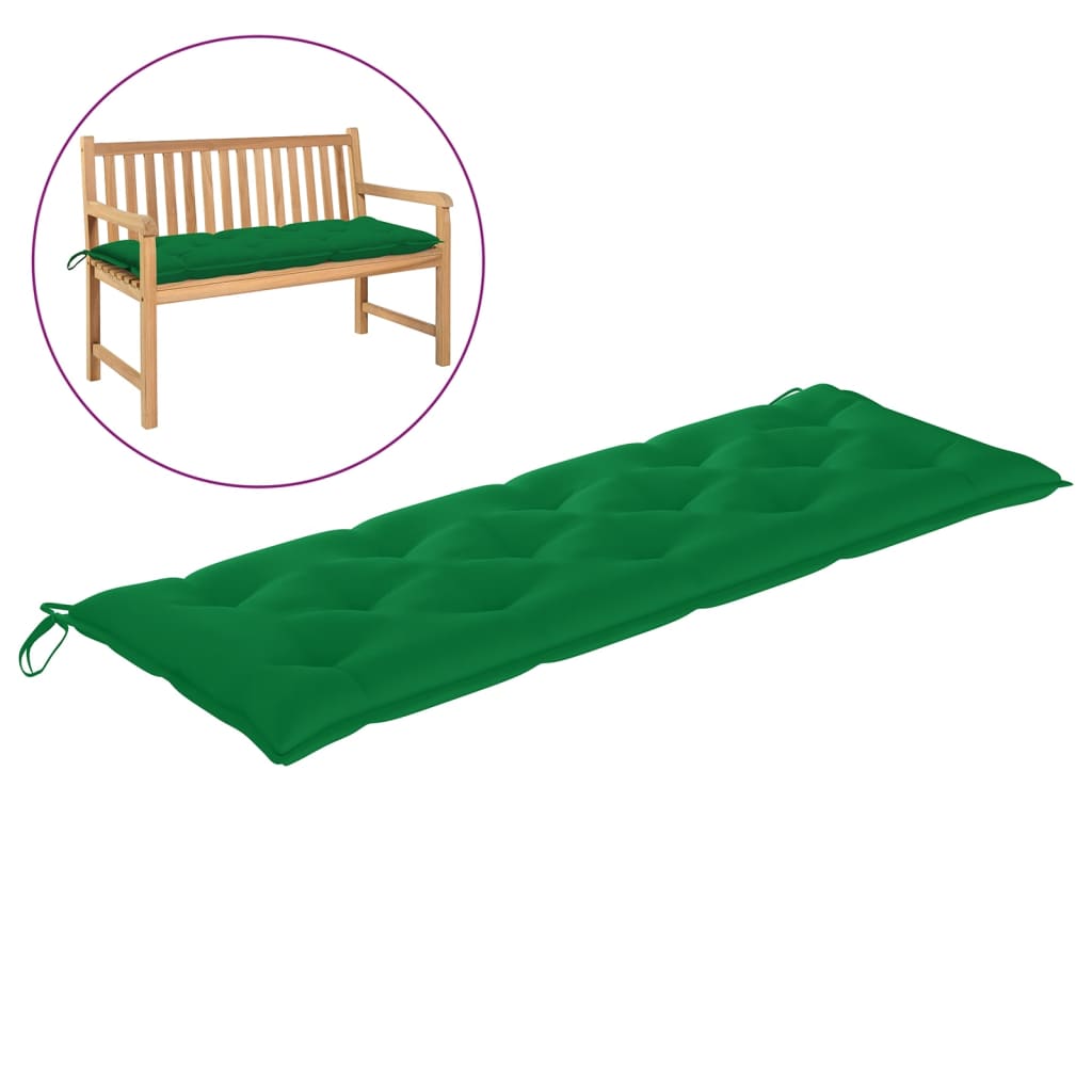 Garden Bench Cushion Green 150x50x7 Cm Fabric 2