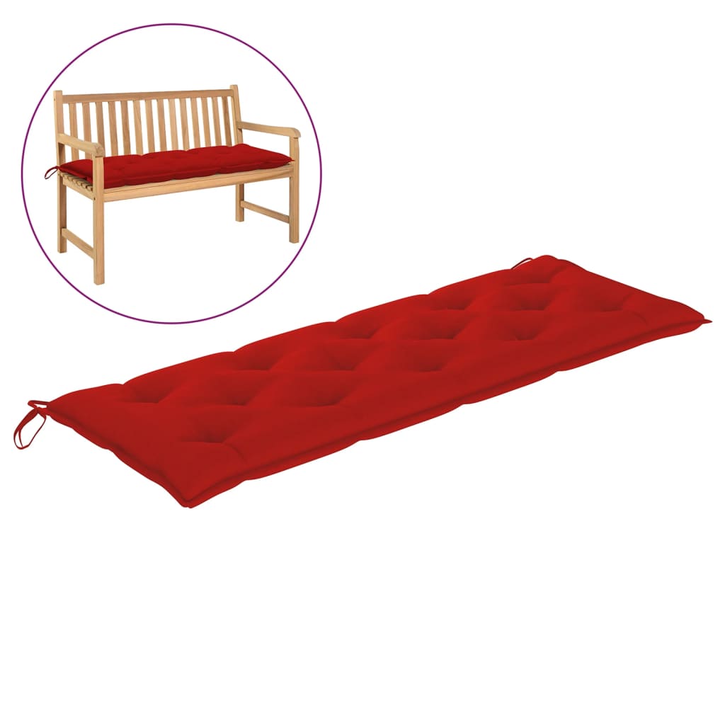 Garden Bench Cushion Red 150x50x7 Cm Fabric 2