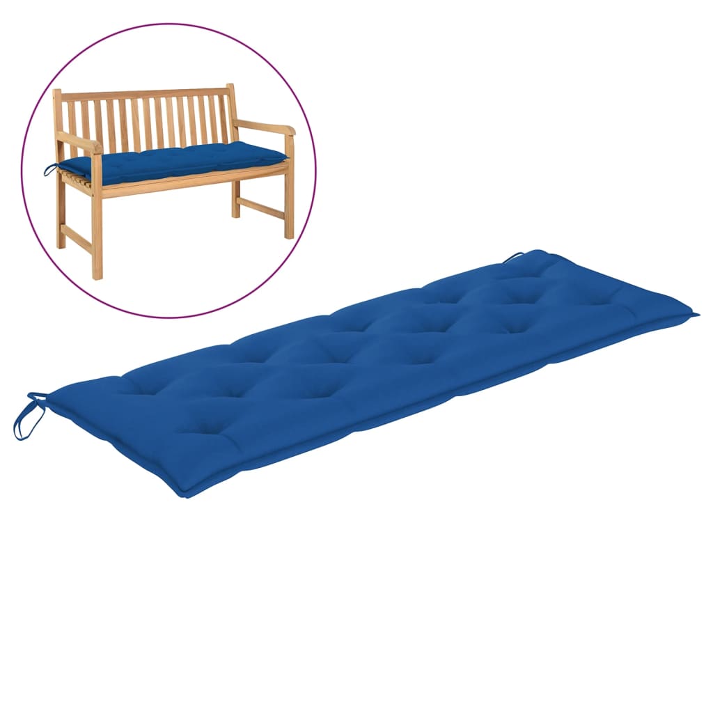 Garden Bench Cushion Blue 150x50x7 Cm Fabric 1