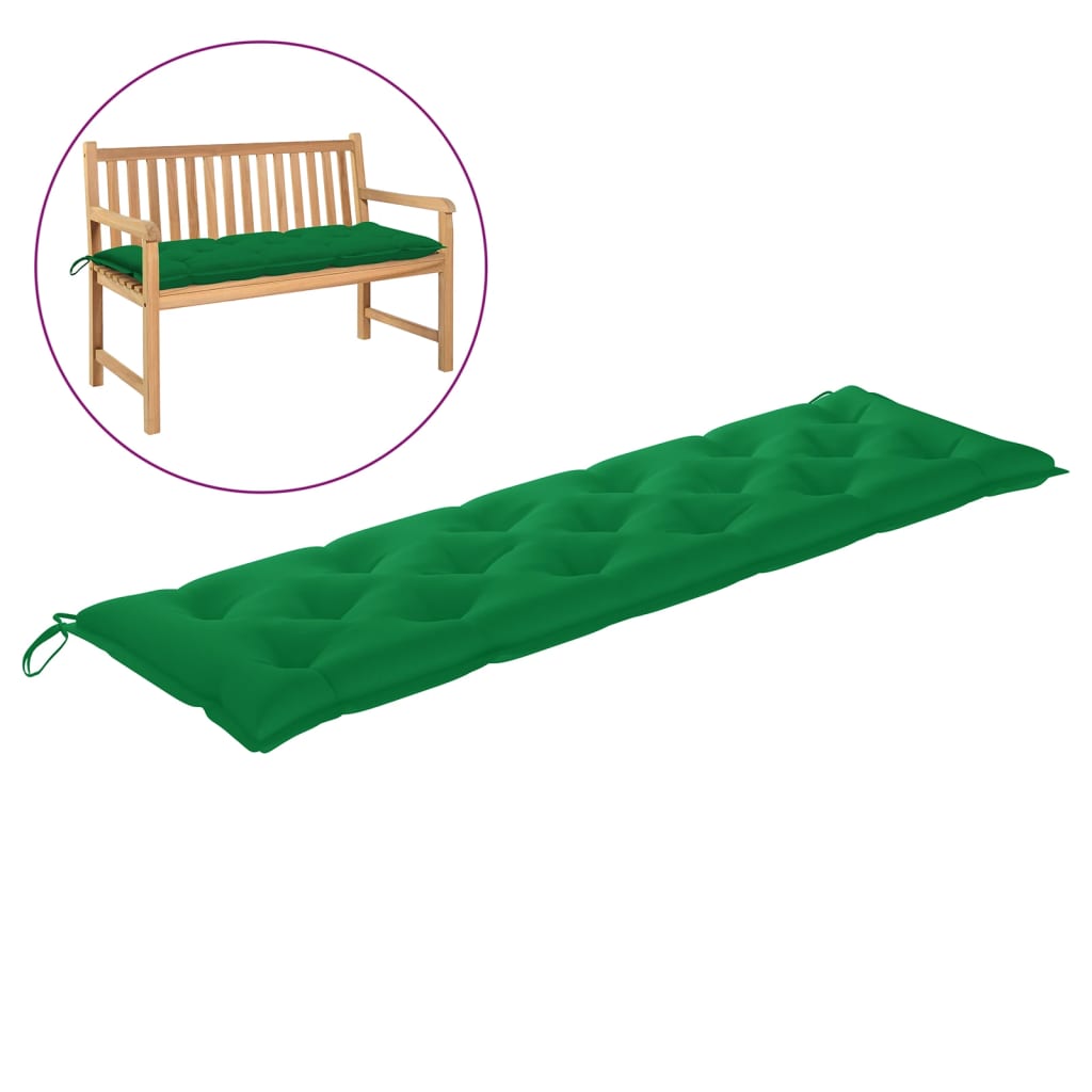 Garden Bench Cushion Green 180x50x7 Cm Fabric 2