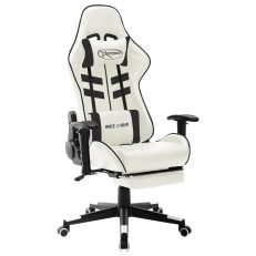 Gaming Chair White And Black Artificial Leather