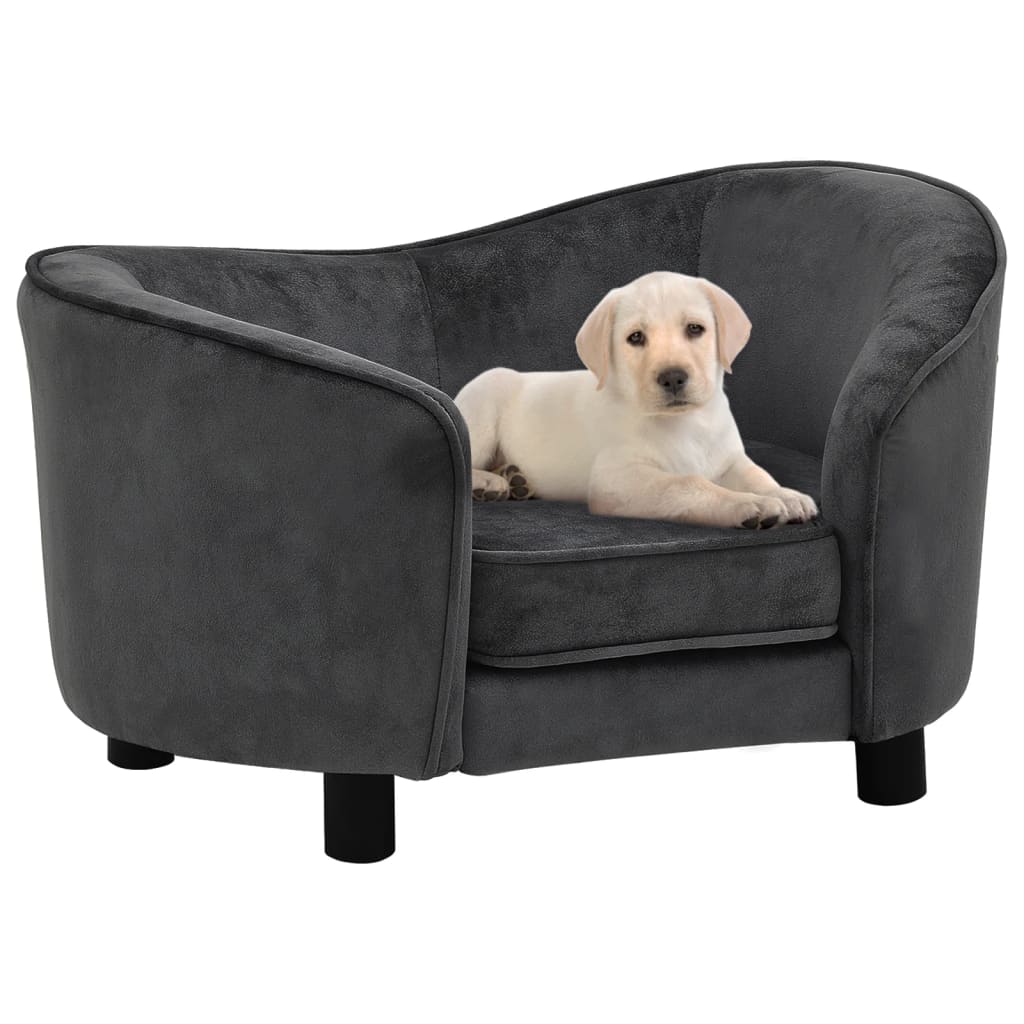 Dog Sofa Dark Grey 69x49x40 Cm Plush 2