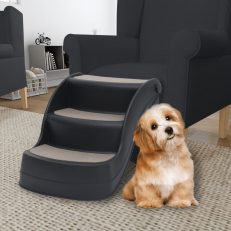 Folding 3-step Dog Stairs Black