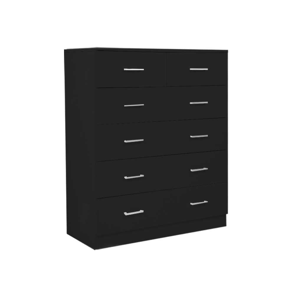Tallboy Dresser 6 Chest of Drawers Cabinet 85 x 39.5 x 105 - Black 2