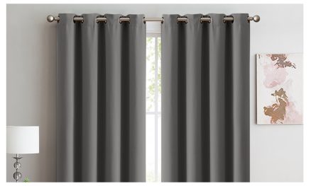 2x 100% Blockout Curtains Panels 3 Layers Eyelet Charcoal 180x230cm 1