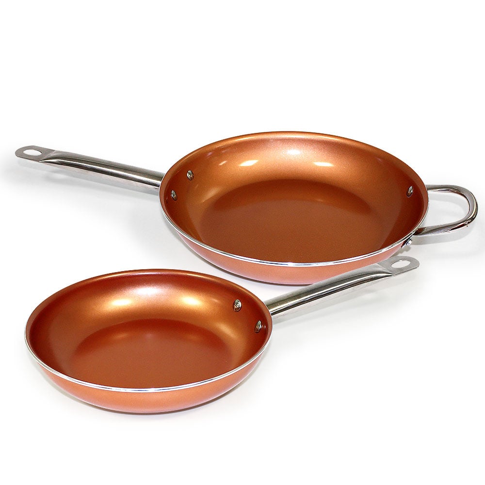 2 Set Copperwell Copper Frypan 24cm and 28cm 1