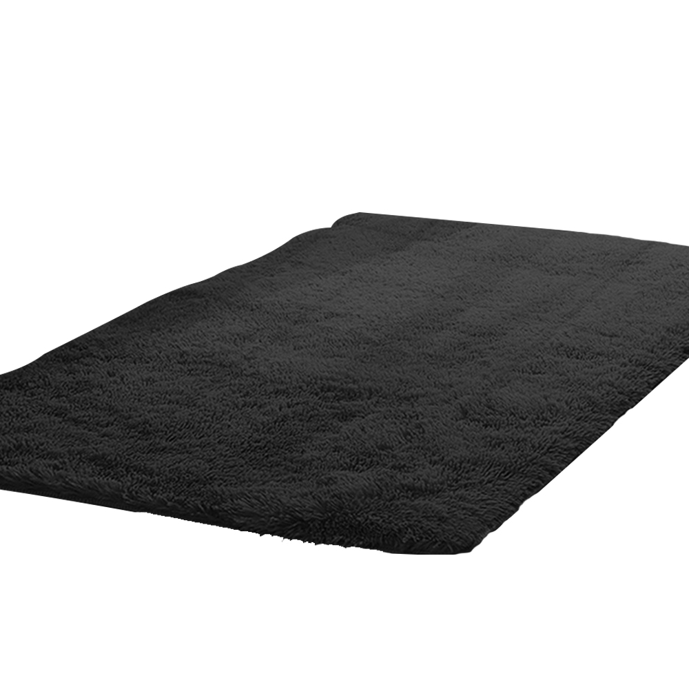 New Designer Shaggy Floor Confetti Rug Black 200x230cm 1