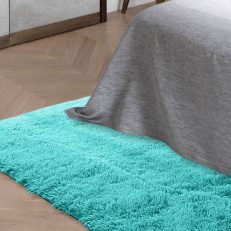 New Designer Shaggy Floor Confetti Rug Blue 80x120cm