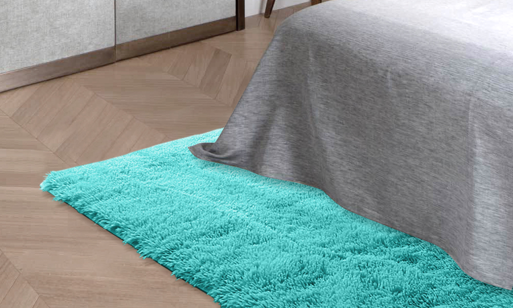 New Designer Shaggy Floor Confetti Rug Blue 80x120cm 1