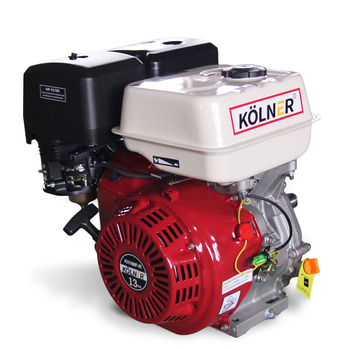 Kolner 13hp 25.4mm Horizontal Key Shaft Q Type Petrol Engine - Recoil Start 2