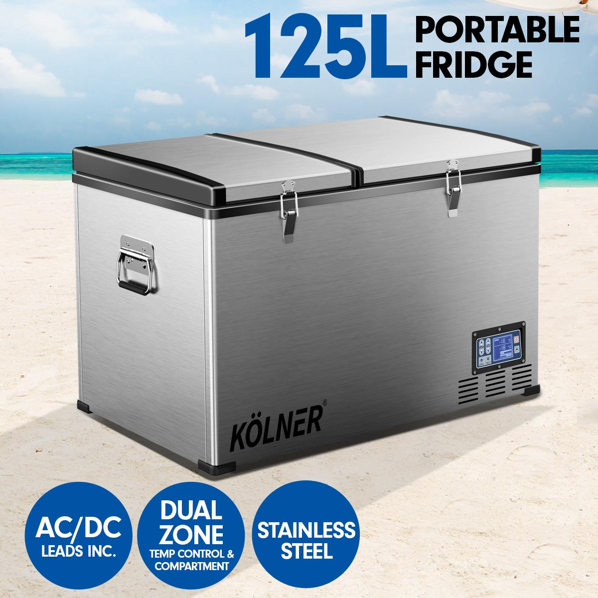Kolner 125L Portable Fridge Cooler Freezer Camping 2