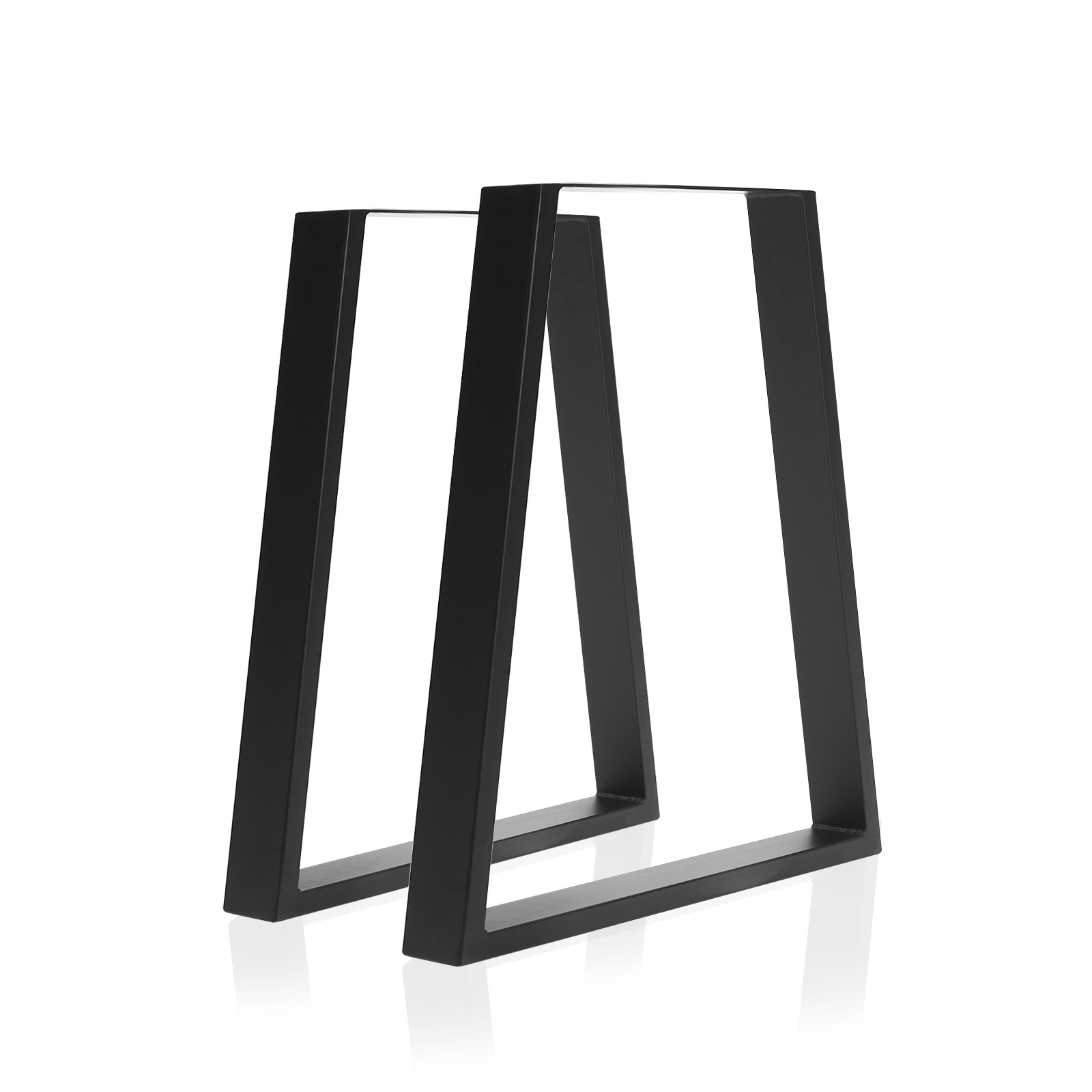 2 X Table Legs Bench Trapezium Metal 45 x 65 x 71cm - BLACK 1