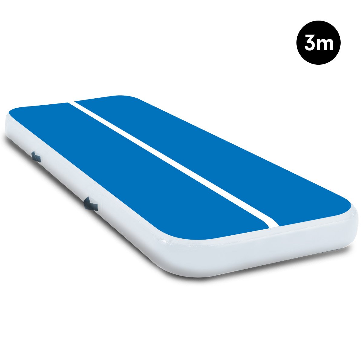 3m x 1m Air Track Inflatable Tumbling Gymnastics Mat - Blue White 2