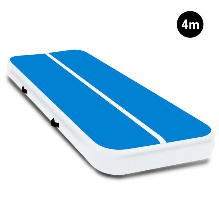 4m x 1m Air Track Inflatable Tumbling Gymnastics Mat - Blue White 1