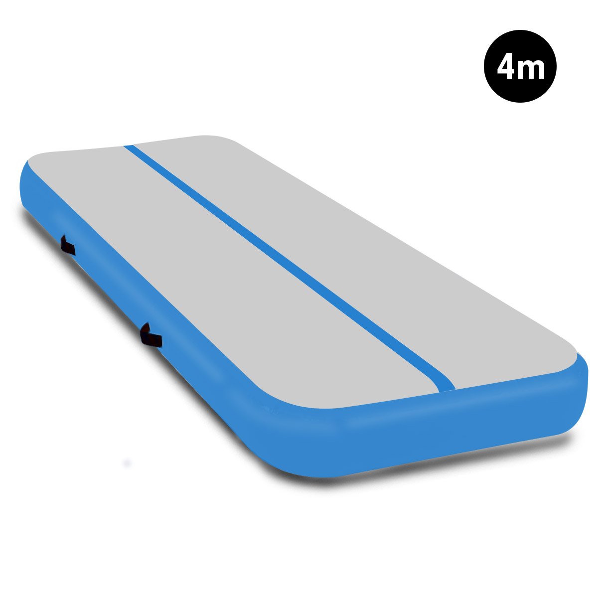 4m x 2m Air Track Gymnastics Mat Tumbling Exercise - Grey Blue 1