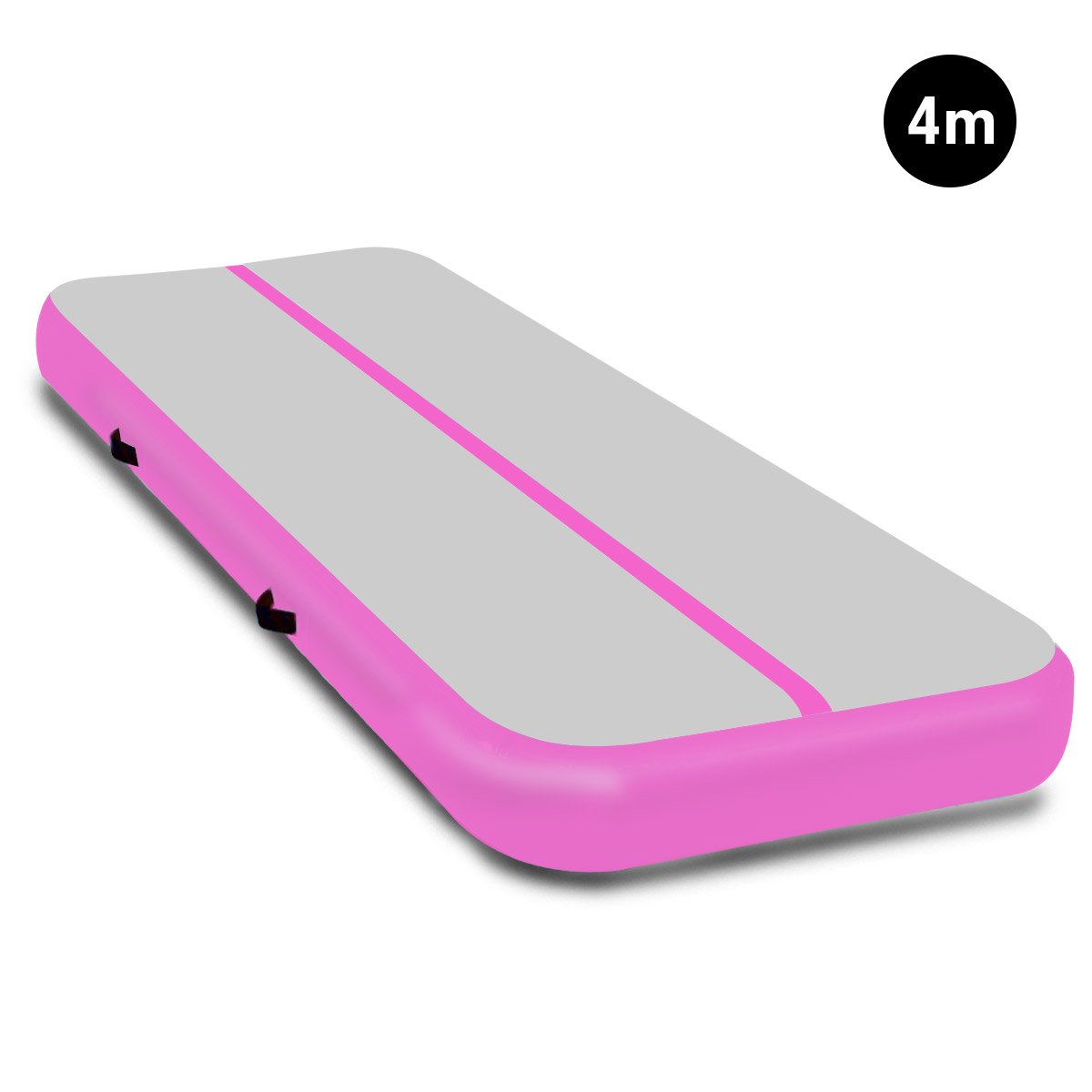 4m x 2m Air Track Gymnastics Mat Tumbling Exercise - Grey Pink 1