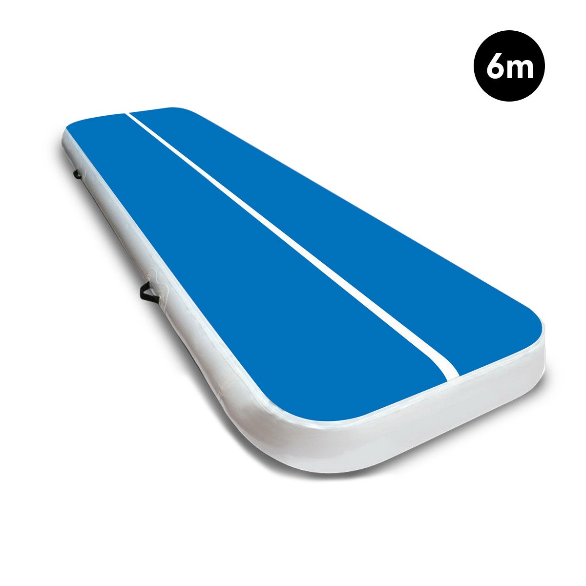 6m x 1m Air Track Inflatable Tumbling Gymnastics Mat - Blue White 1