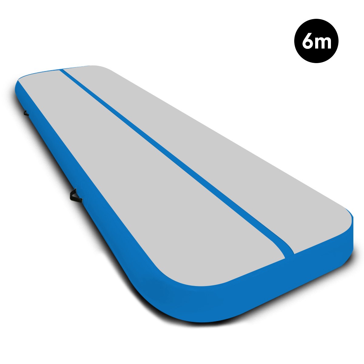 6m x 2m Air Track Gymnastics Mat Tumbling Exercise - Grey Blue 2