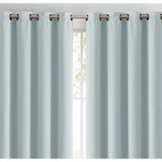 Blockout Curtains Panels 3 Layers Eyelet Mineral Green
