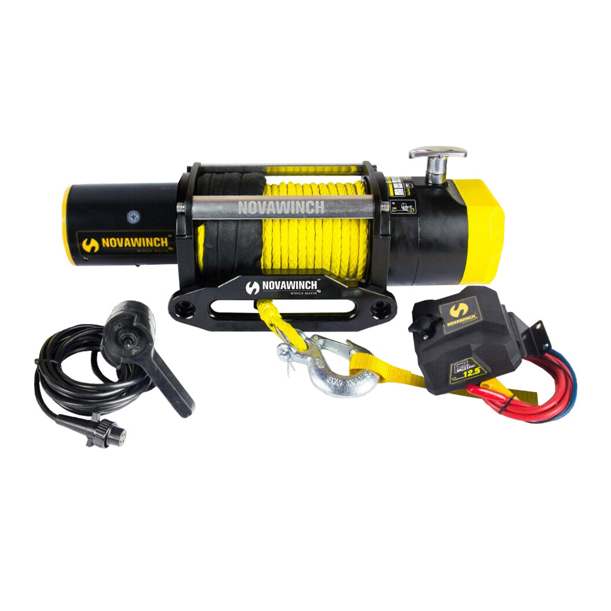 Novawinch Heavy duty 12500LBS 12V Electric Winch Synthetic Rope 1 Novawinch Heavy duty 12500LBS 12V Electric Winch Synthetic Rope