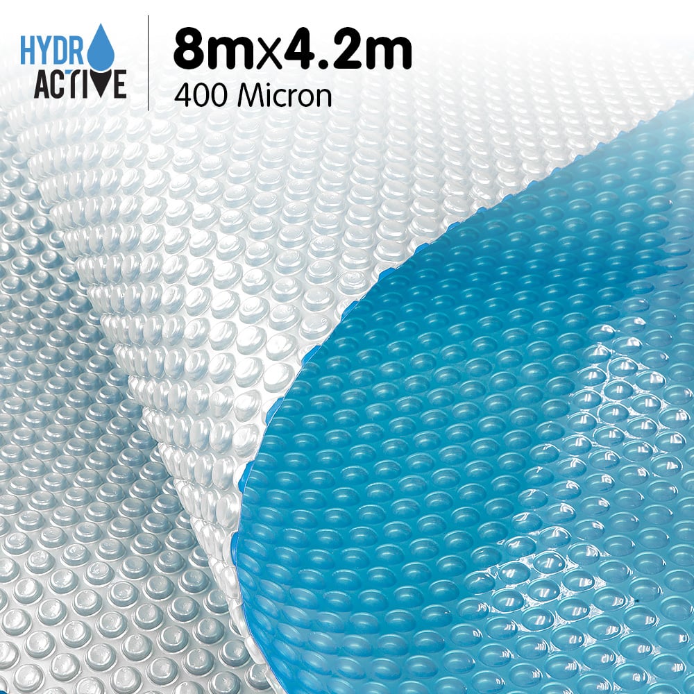 400 micron Solar Swimming Pool Cover Silver/Blue - 8m x 4.2m 2