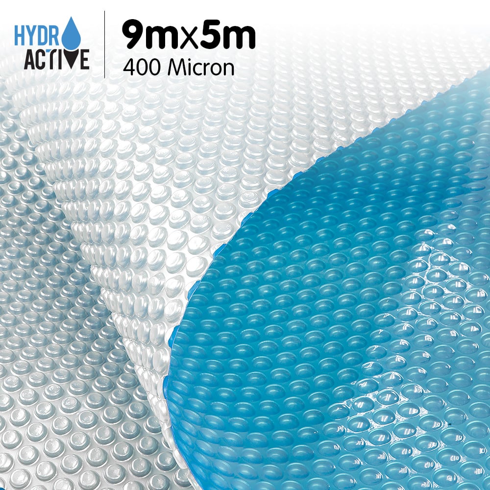 400 Micron Solar Swimming Pool Cover 9.5m x 5m - Silver/Blue 2