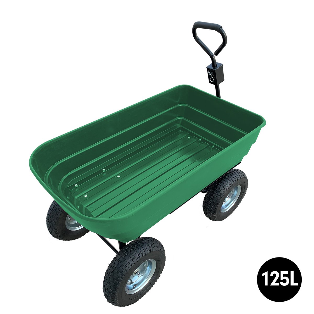 Garden Dump Cart Dumper Wagon Carrier Wheel Barrow 125L Green 1 Garden Dump Cart Dumper Wagon Carrier Wheel Barrow 125L Green
