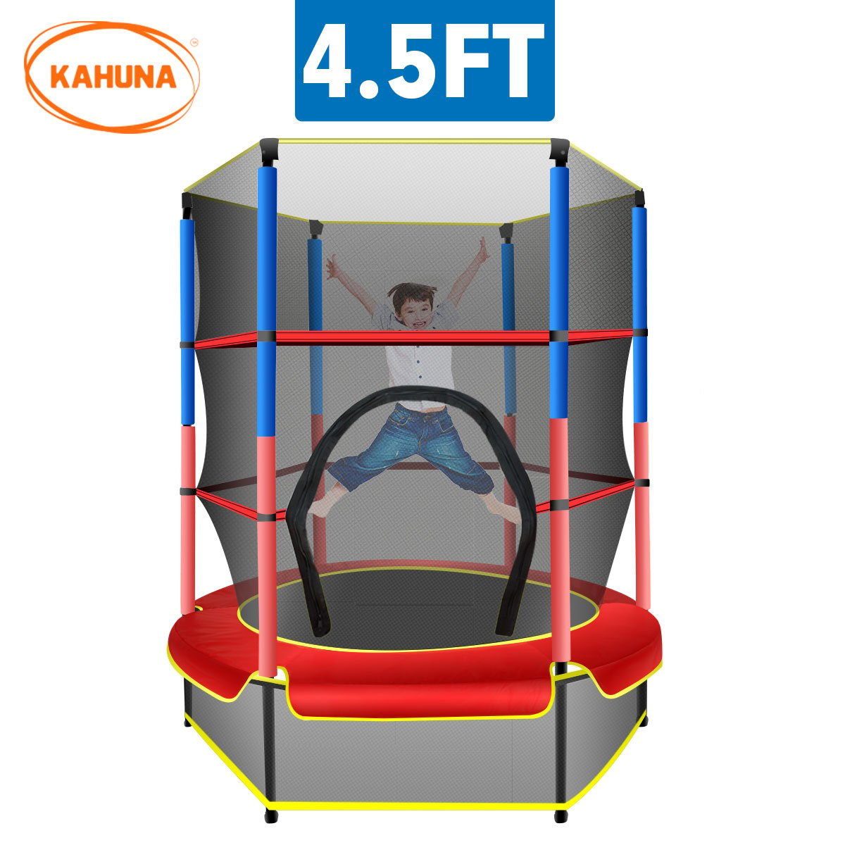 Kahuna Mini 4.5 ft Trampoline - Red Blue 2