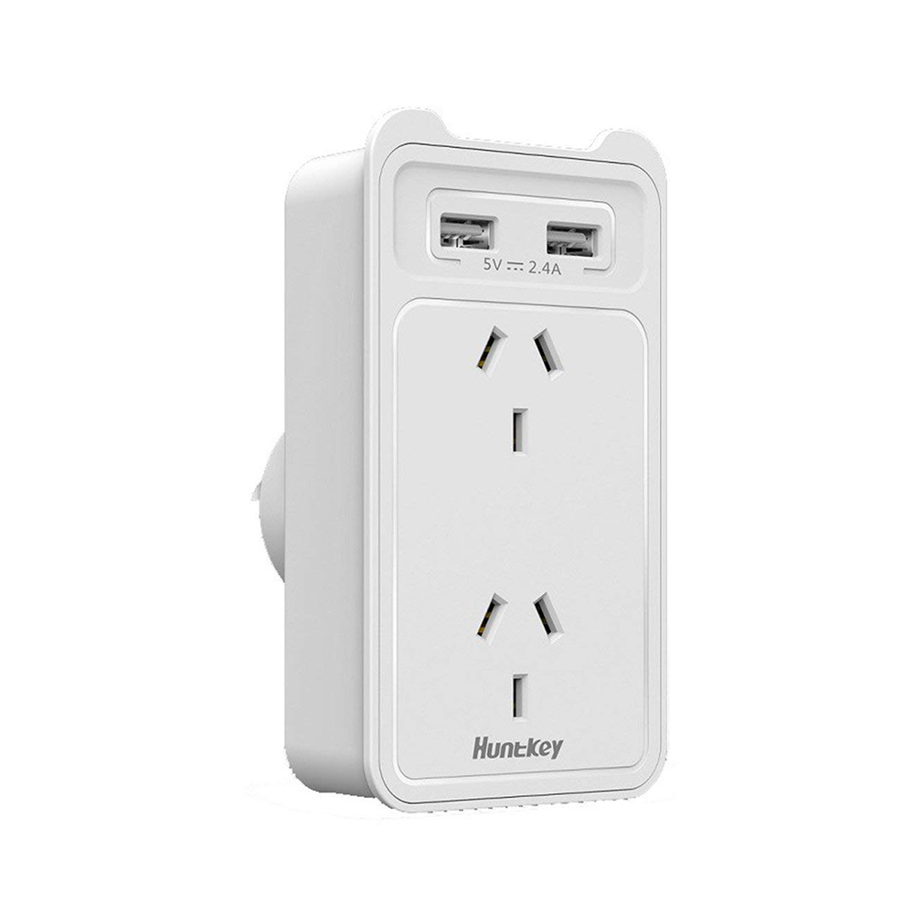2 Outlet Surge Protected Powerboard With Dual Usb Charging Ports 1