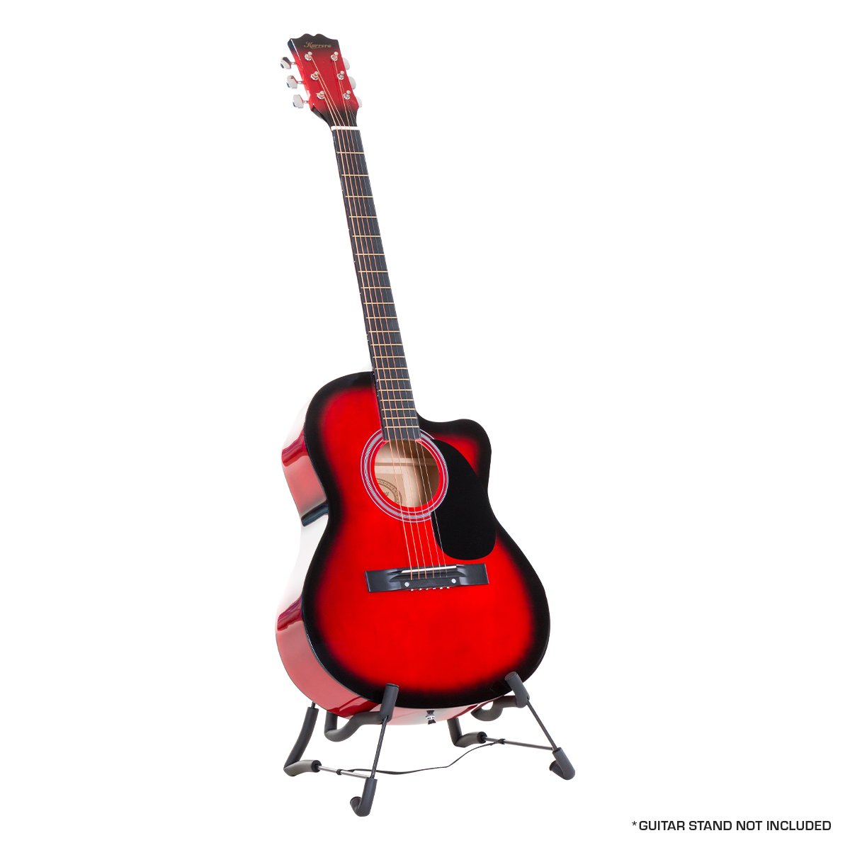 Karrera Acoustic Cutaway 40in Guitar - Red 2