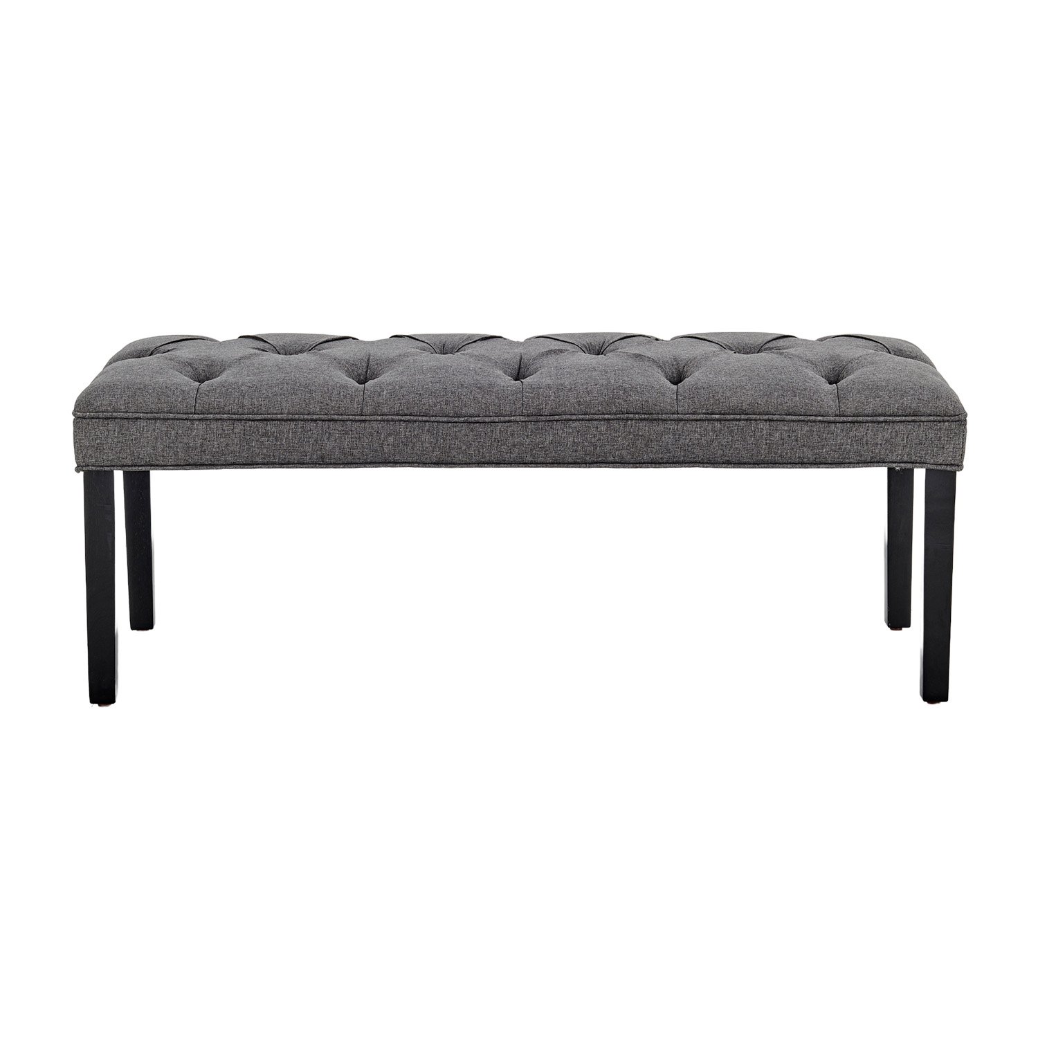 Cate Button-Tufted Upholstered Bench by Sarantino - Dark Grey 2