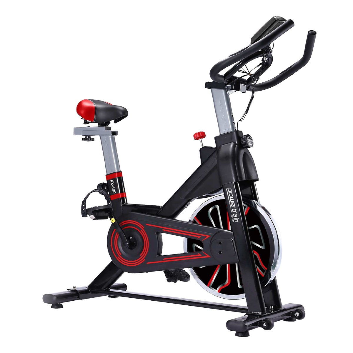 Powertrain RX-600 Exercise Spin Bike Cardio Cycle - Red 2