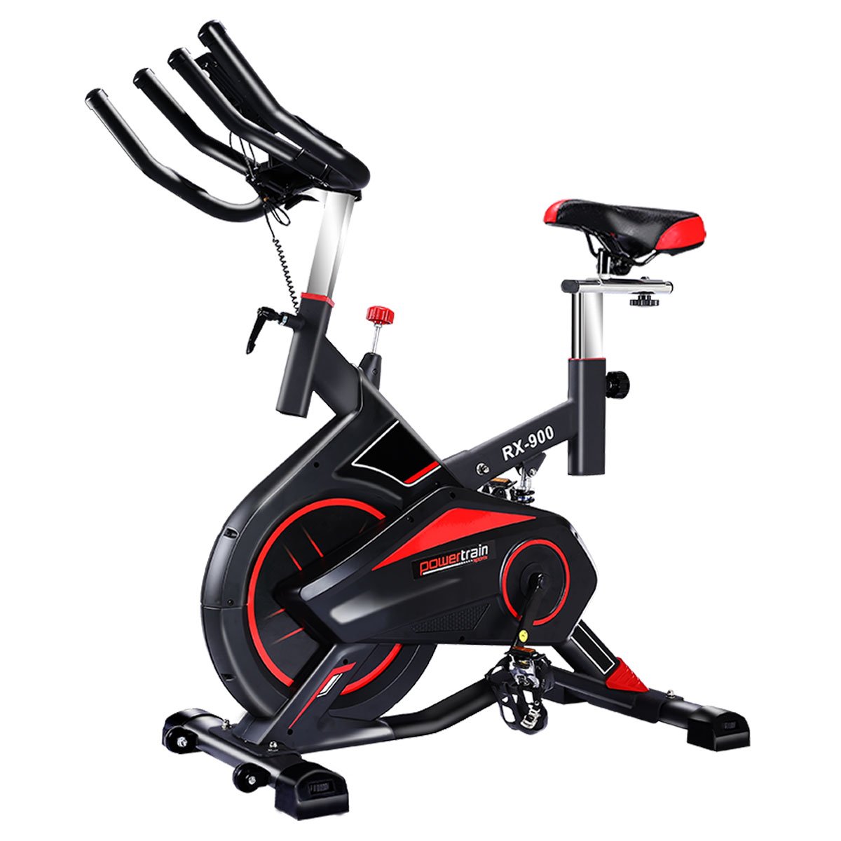 Powertrain RX-900 Exercise Spin Bike Cardio Cycling - Red 1